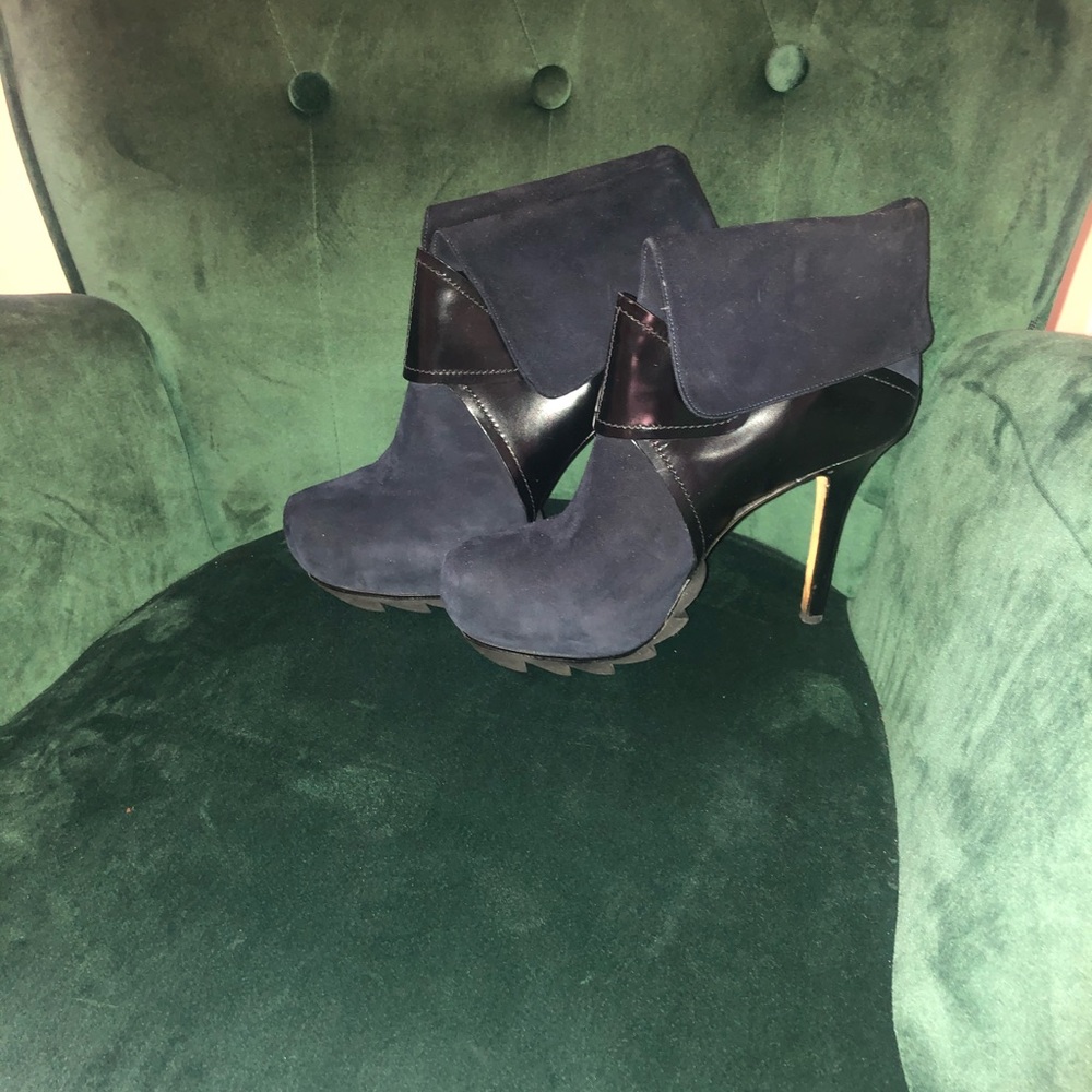 Navy blue Camilla Skovgaard booties. Original bag.